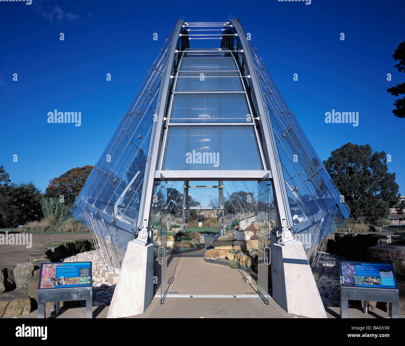 Davies Alpine House, London, Vereinigtes Königreich, Wilkinson Eyre, Davies alpine Haus insgesamt Außenansicht. Stockfoto