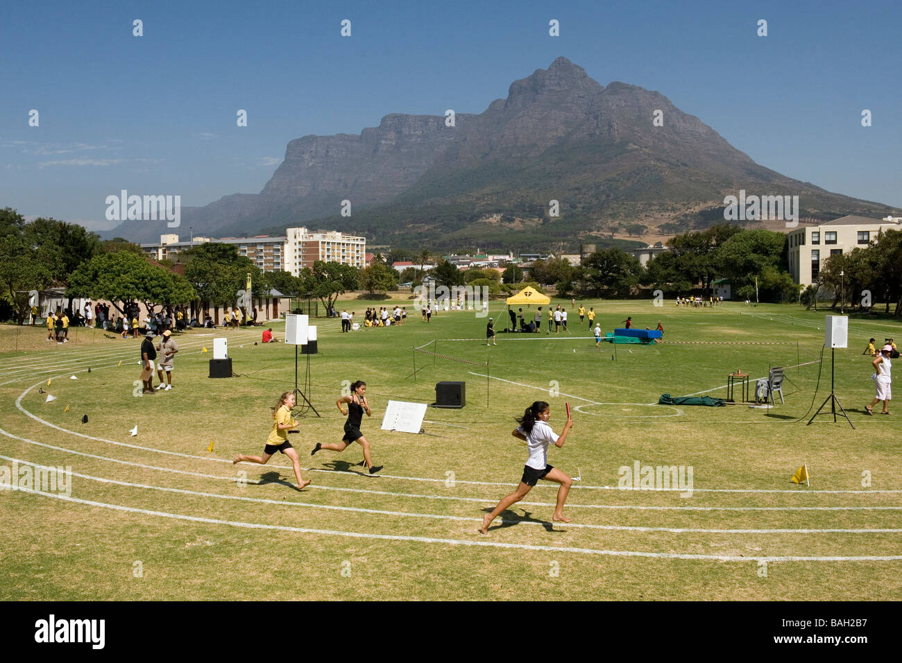 Leichtathletik-St-Georges Schule Kapstadt Südafrika Stockfoto