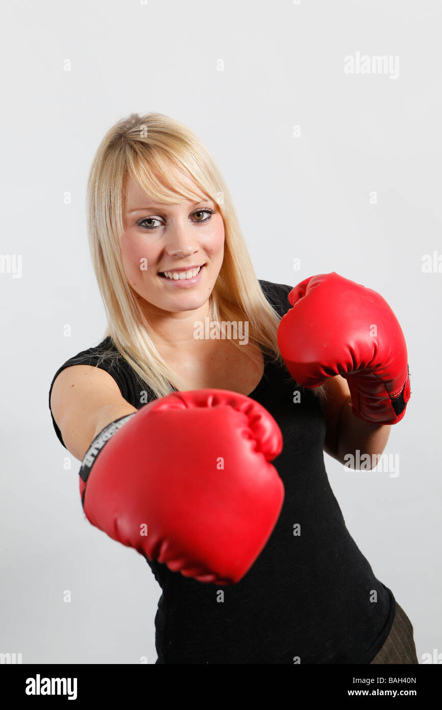 Lady boxer Stockfoto
