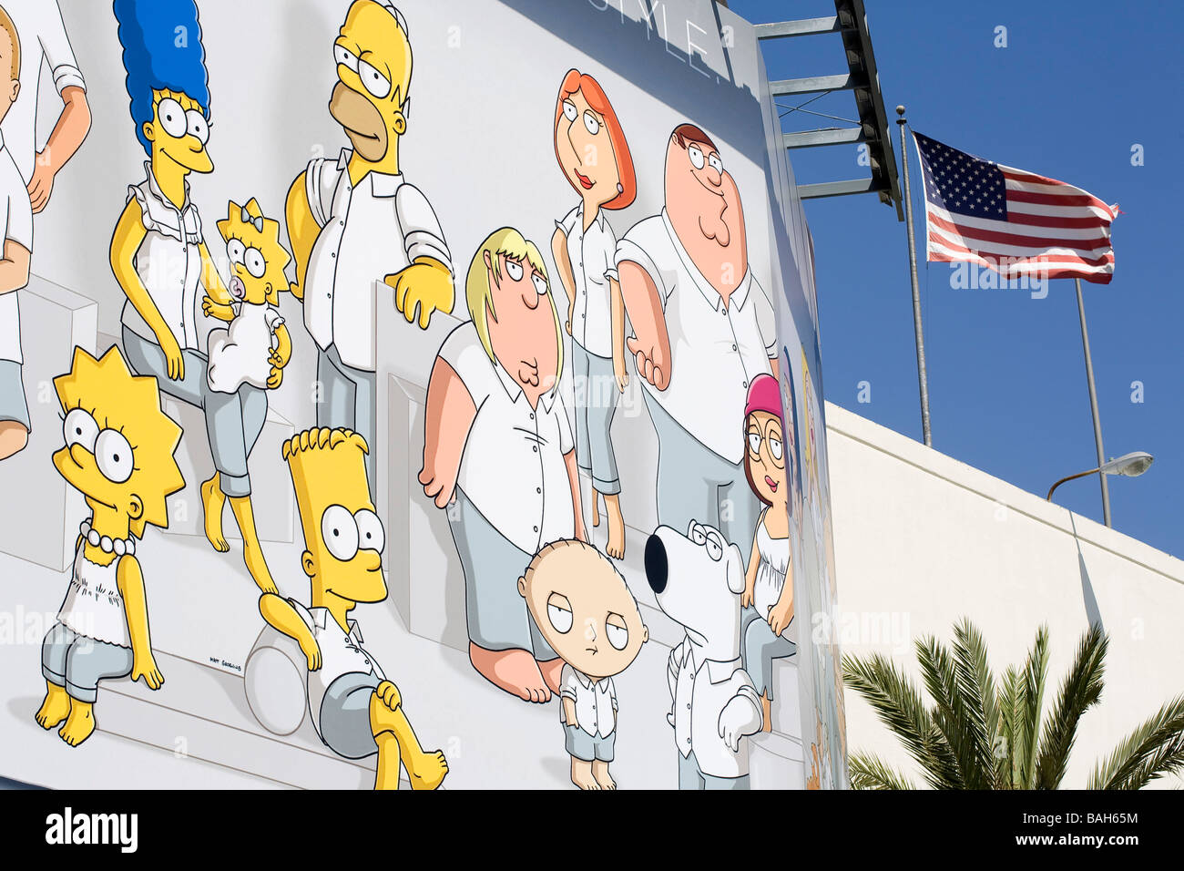 USA, California, Los Angeles, Westwood, 20. Jahrhundert Fox Studios, Werbung für der Zeichentrickserie Die Simpsons Stockfoto