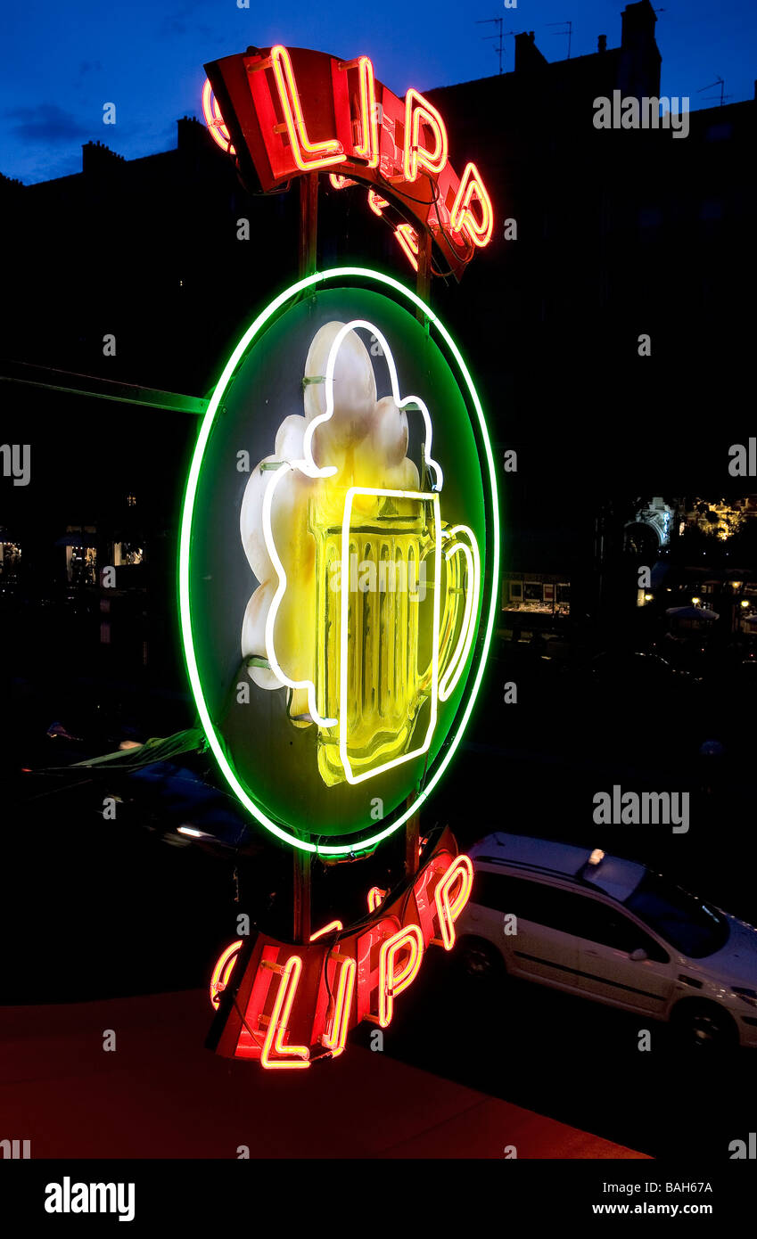 Frankreich, Paris, lehrt die Brasserie Lipp Stockfoto