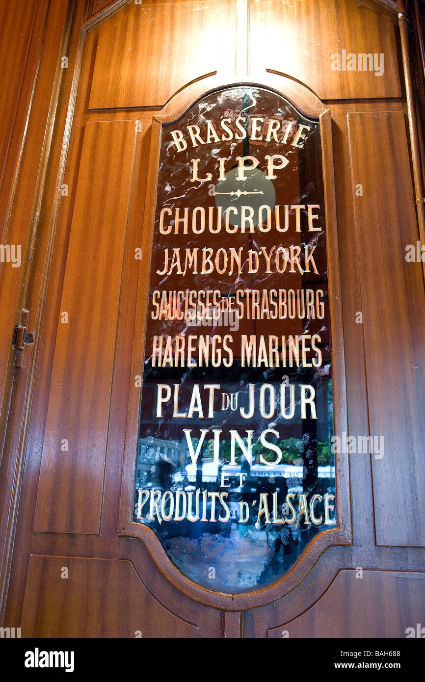 Frankreich, Paris, Saint Germain des Pres Bezirk, Platte auf der Terrasse der Brasserie Lipp Stockfoto