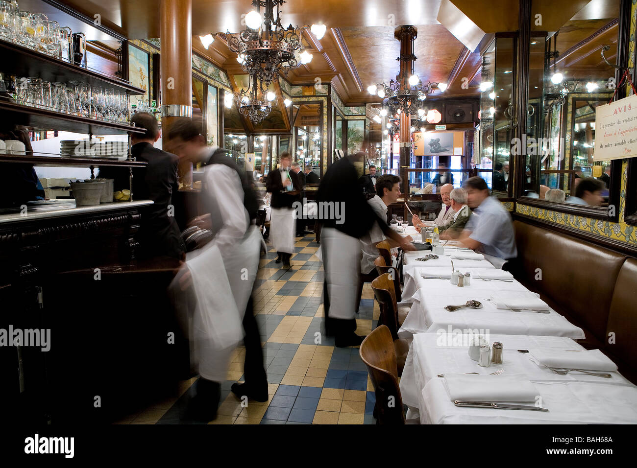 Frankreich, Paris, Saint Germain des Pres Bezirk, die Brasserie Lipp, Mittagsservice Stockfoto