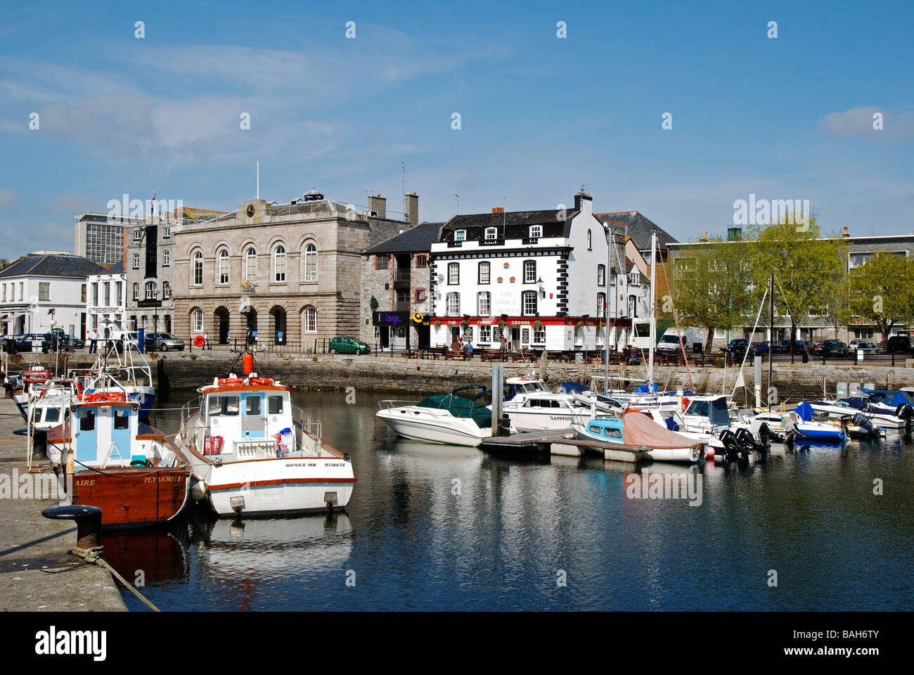 Boote in der Barbican, Plymouth, England, uk Stockfoto