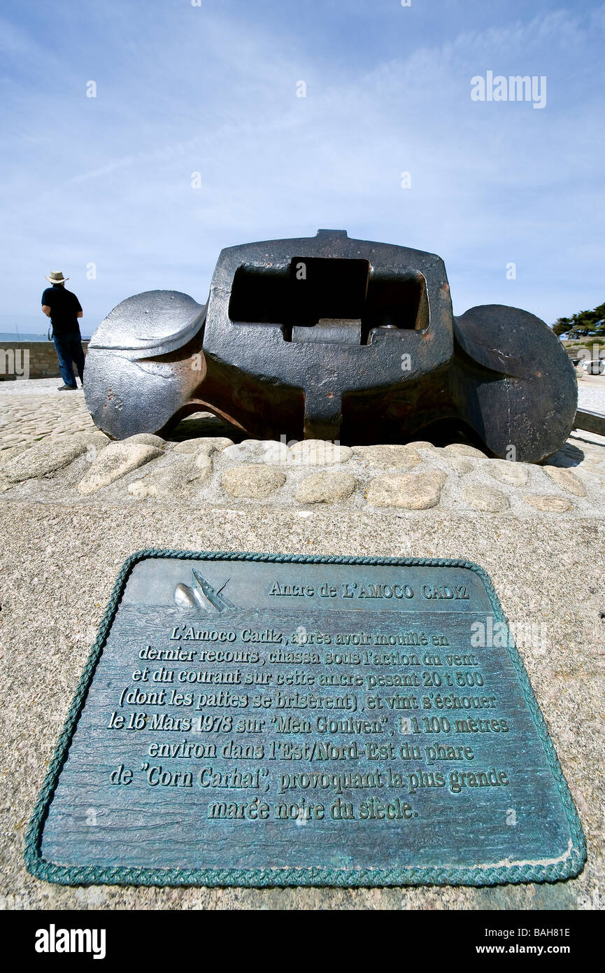 Frankreich, Finistere, Pays des Abers (Abers Land), Portsall, 16. März 1978, erlitt ein beschädigtes Ruder, Amoco Cadiz Stockfoto
