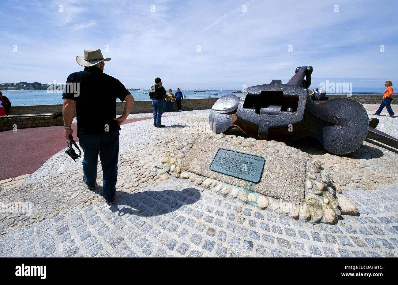 Frankreich, Finistere, Pays des Abers (Abers Land), Portsall, 16. März 1978, erlitt ein beschädigtes Ruder, Amoco Cadiz Stockfoto