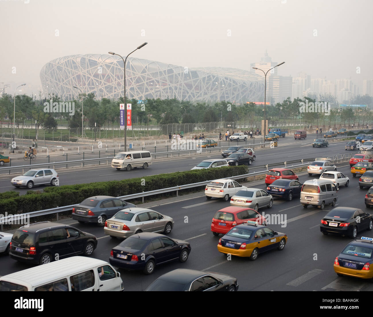 Beijing National Stadium Vögel nisten, Peking, China, Herzog & De Meuron, Beijing national Stadium Vögel nisten Stadion. Stockfoto