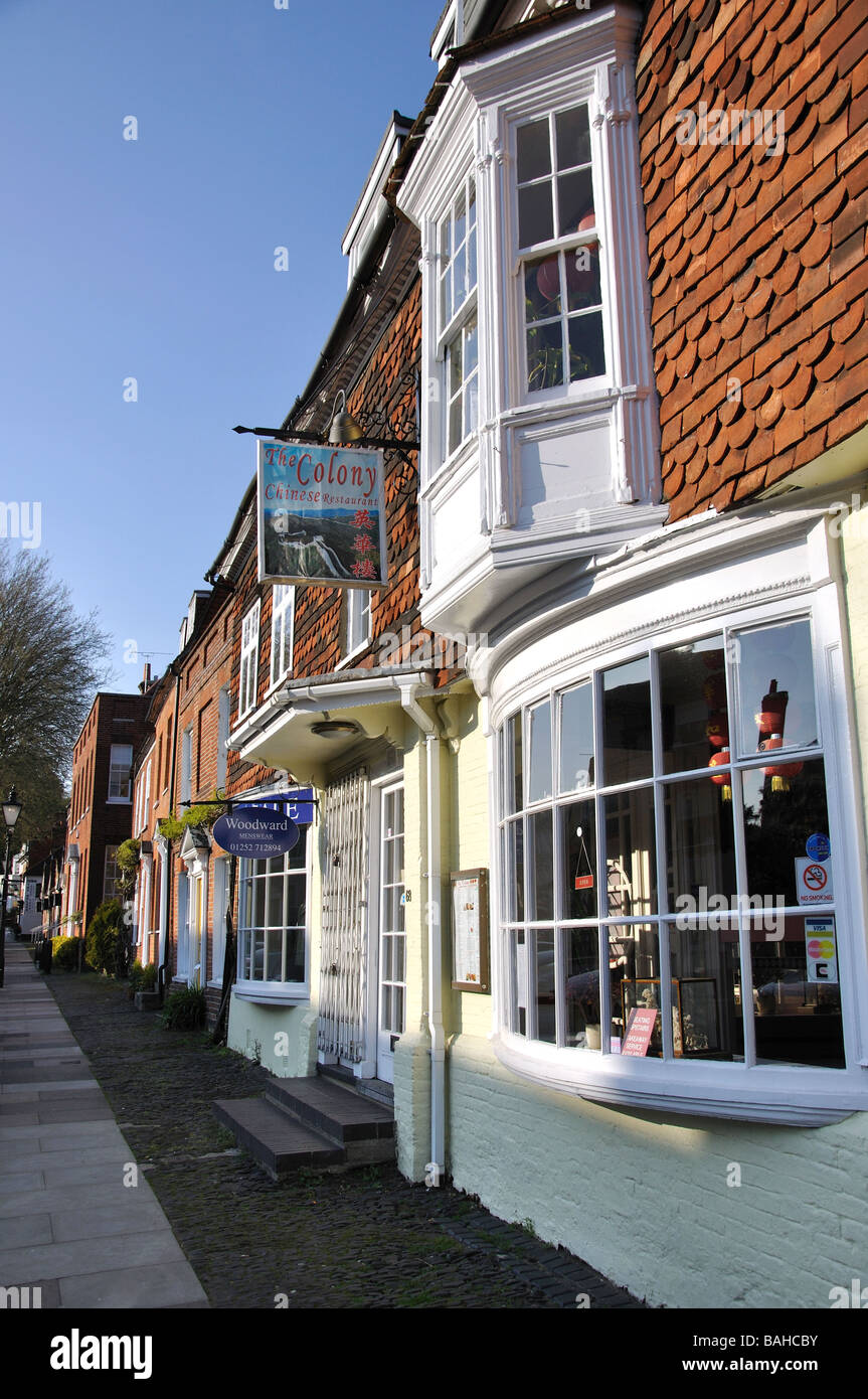 Historischen Fassaden, Castle Street, Farnham, Surrey, England, Vereinigtes Königreich Stockfoto