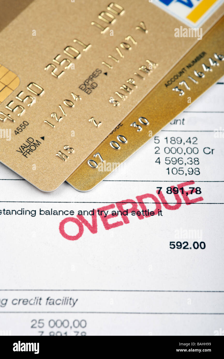 Kreditkarten-Schulden Stockfoto