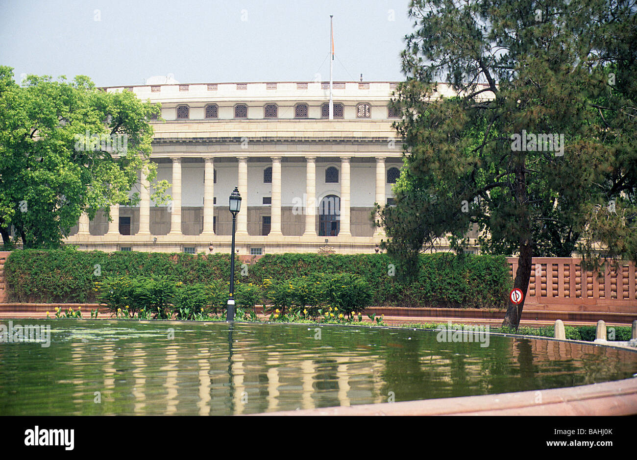 Neu-Delhi, Indien, die Sozialwohnung, jetzt das indische Parlament. Stockfoto