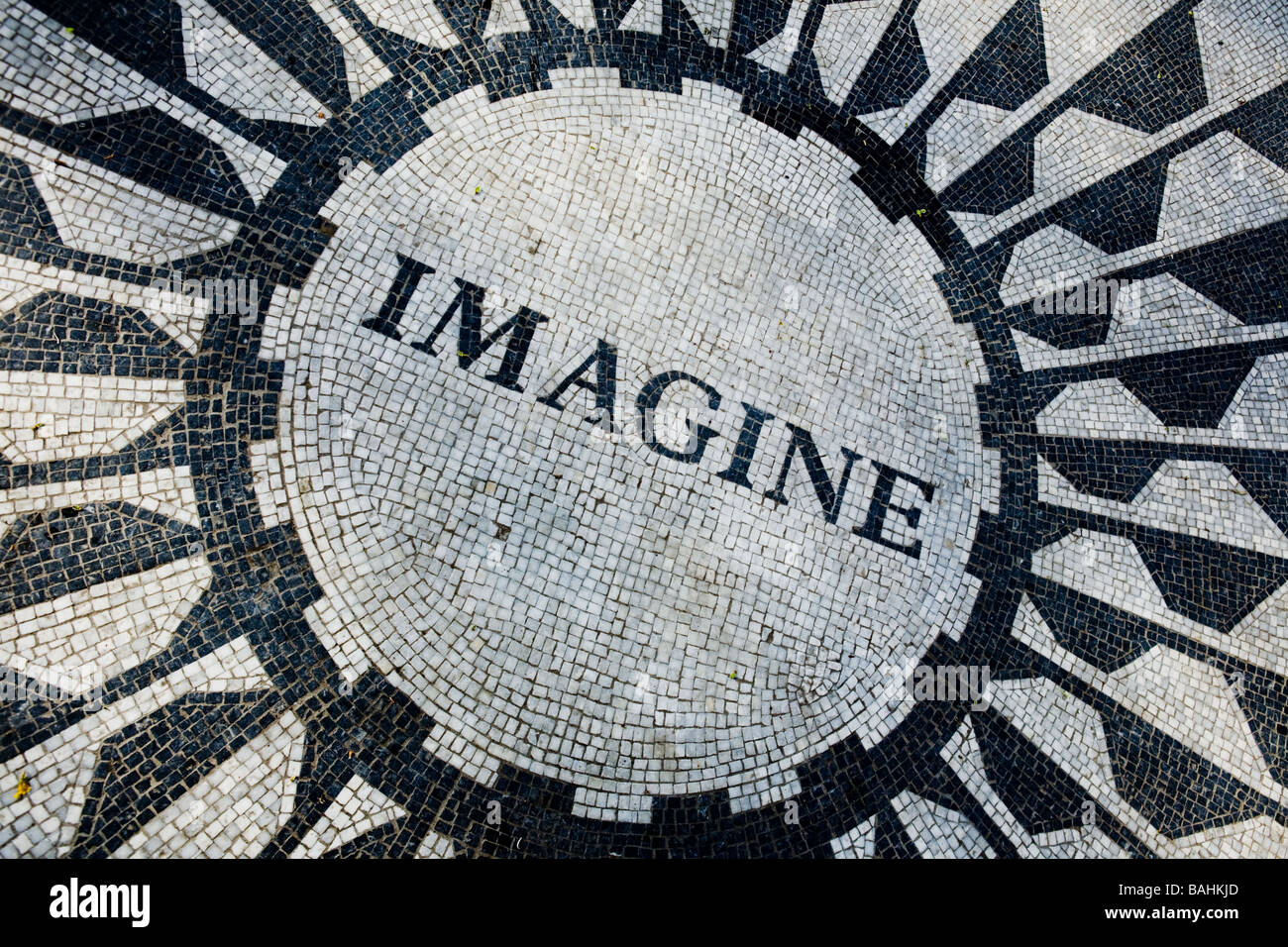 John Lennon vorstellen Tribut-Gedenkschrein Central Park New York City Stockfoto