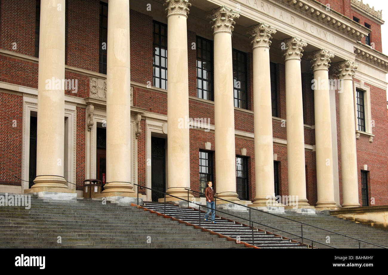 Harry Elkins Widener Memorial Library, Harvard University, Cambridge, Massachusetts, USA Stockfoto