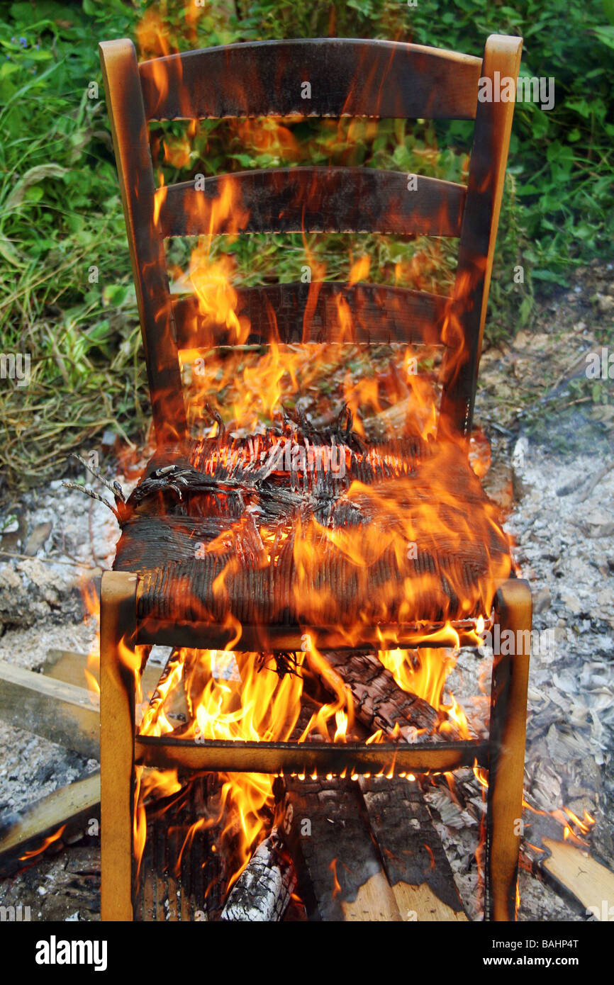 Hot-Seat Feuer Flammen Hitze brennen Stockfoto