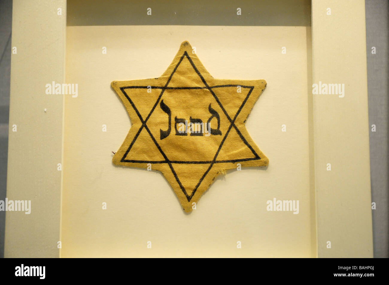 Gelber Stern für niederländische Juden von den Nazis verwendet, um Juden ab Frühjahr 1942 zu identifizieren. Stockfoto