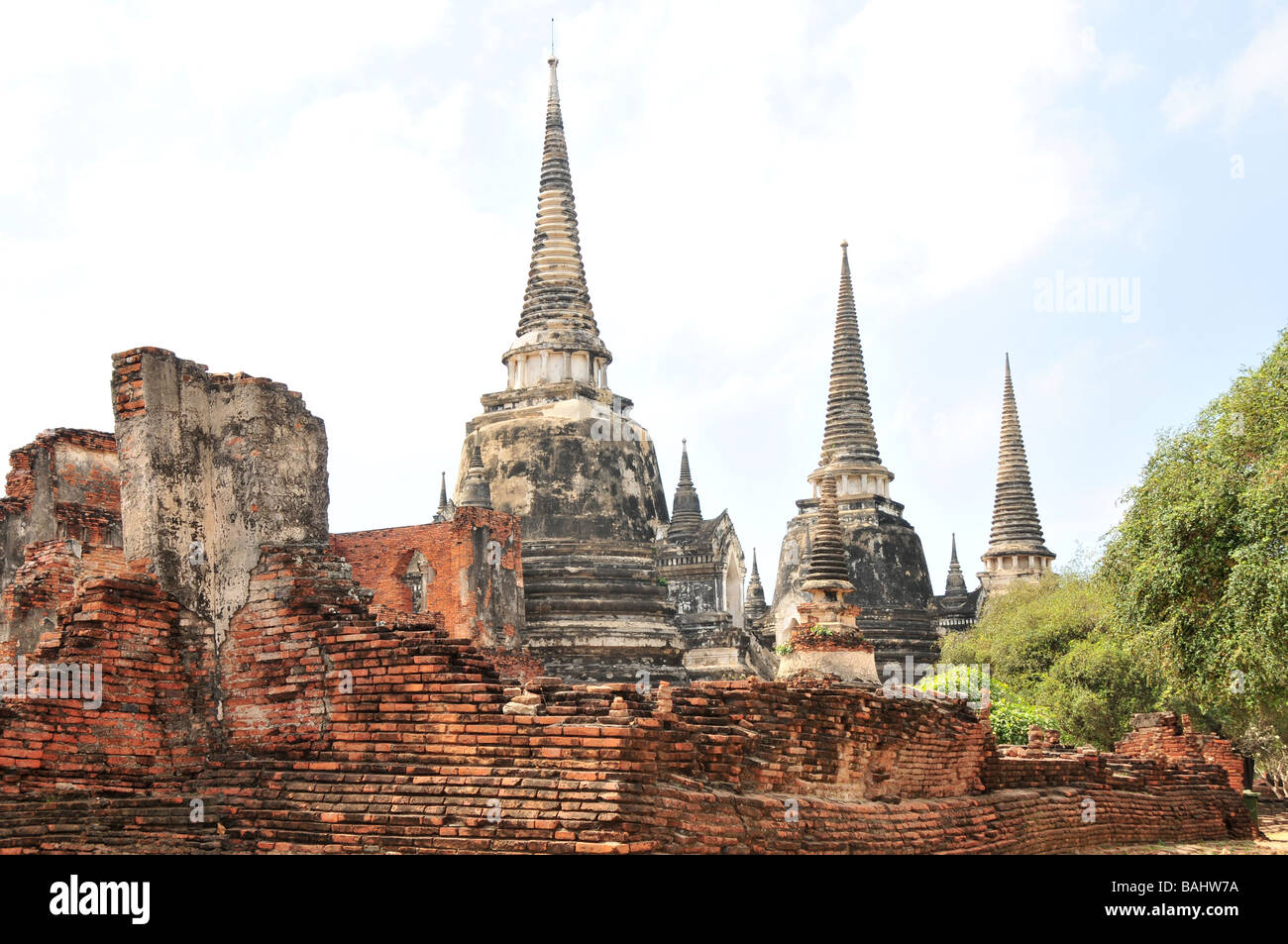 Ruinen des alten Siam Hauptstadt Stadt Ayutthaya in der Nähe von Bangkok, Thailand Stockfoto