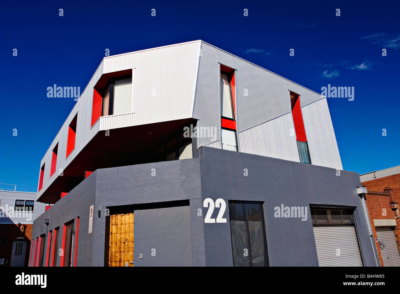 Architektur / ein modernes Lager Wohnung Konvertierung. Melbourne Victoria Australien Stockfoto