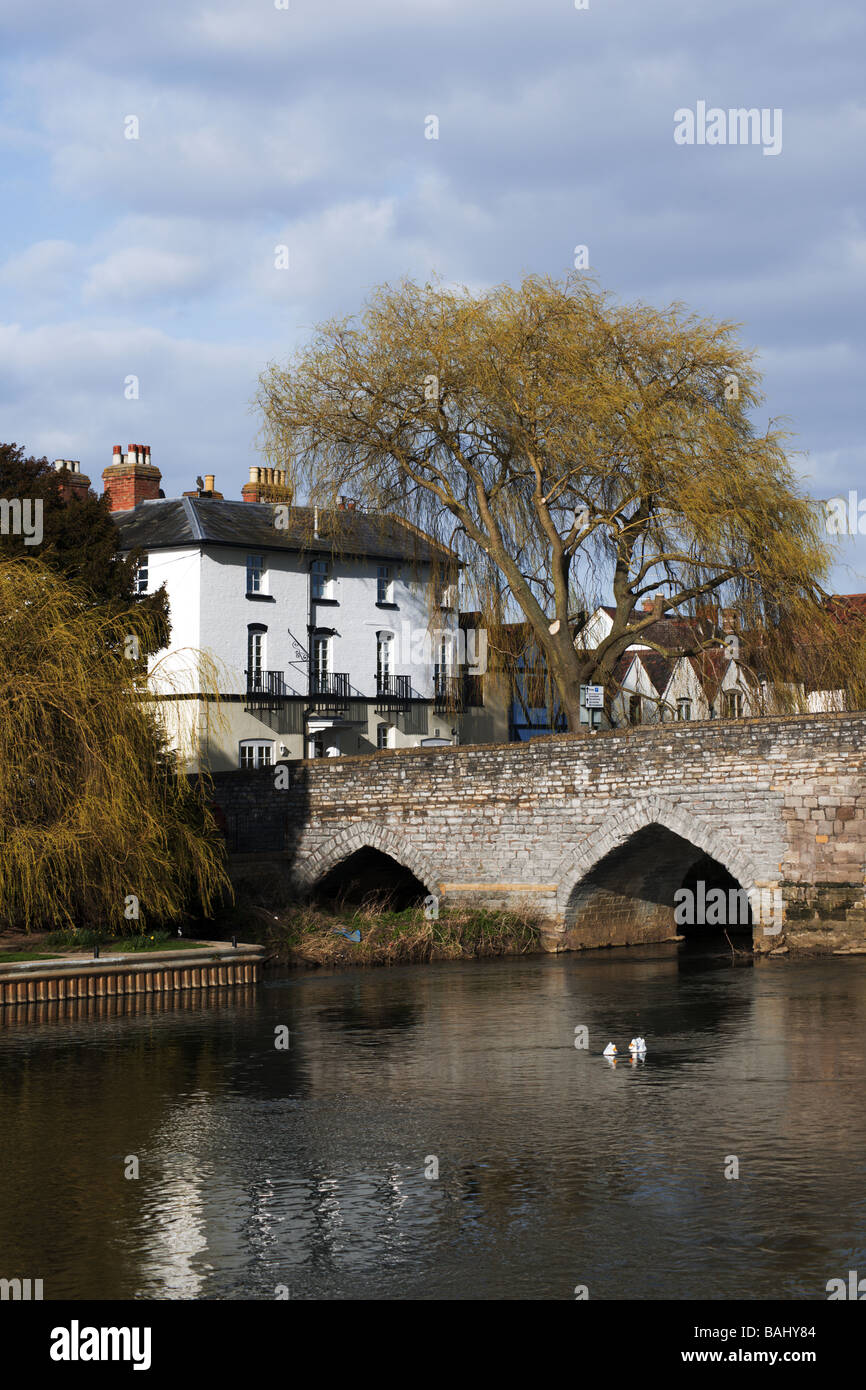 Fluß Avon Bidford auf Avon Warwickshire den Midlands England Stockfoto