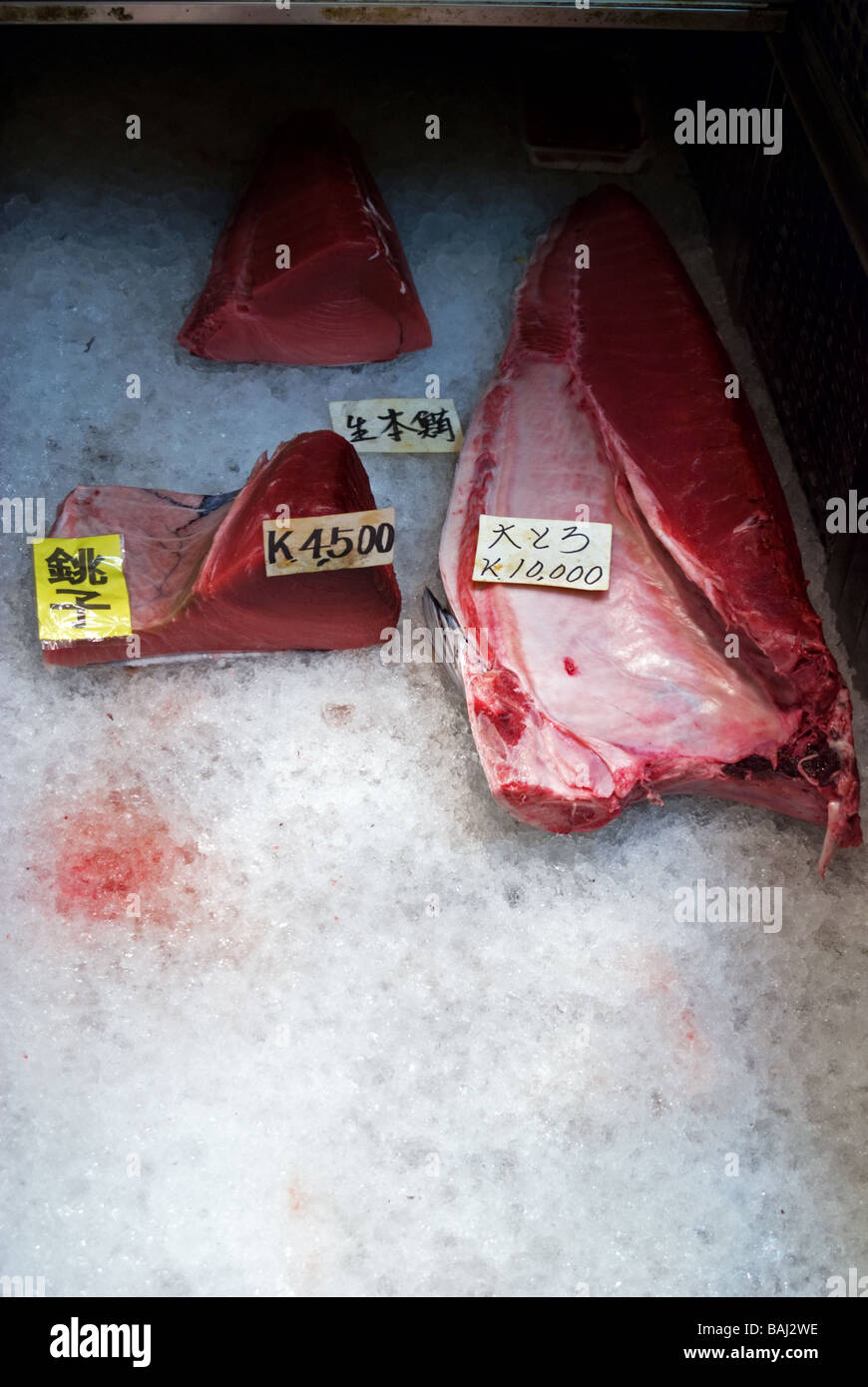 Für den Verkauf in der Tokyo Thunfisch Märkte Stockfoto