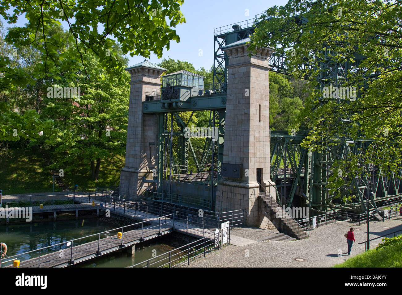 Die alte Henrichenburg Shiplift in der Stadt Waltrop, die Route der Industriekultur, NRW, Nordrhein - Westfalen, Deutschland Stockfoto