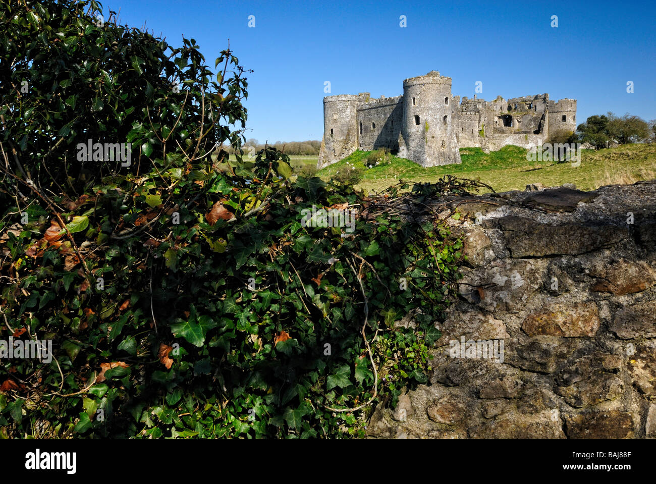 Carew Castle Pembrokeshire Stockfoto