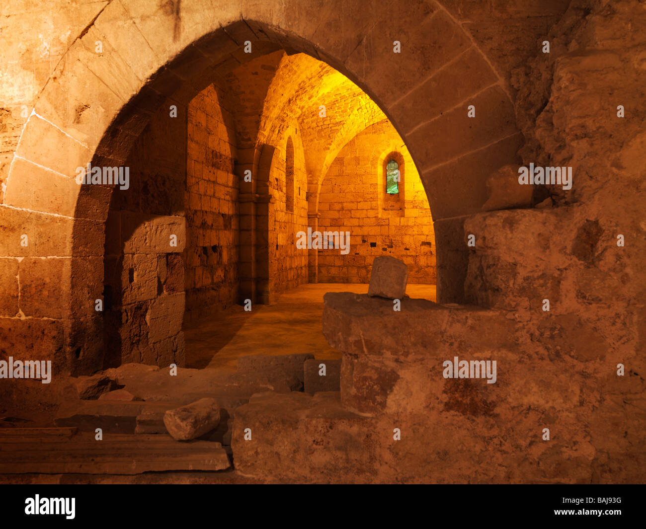 Israel Akko der Johanniter-Festung der Kreuzfahrer unterirdische Stadt Stockfoto