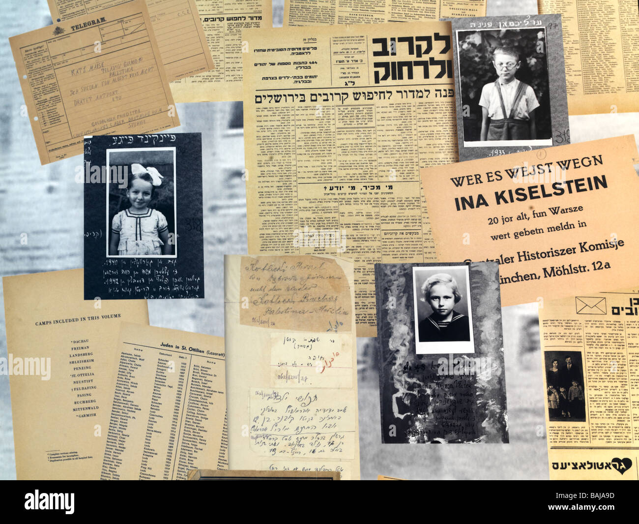 Israel, Jerusalem, Yad Vashem, Ausstellung von Holocaust-Opfern Stockfoto