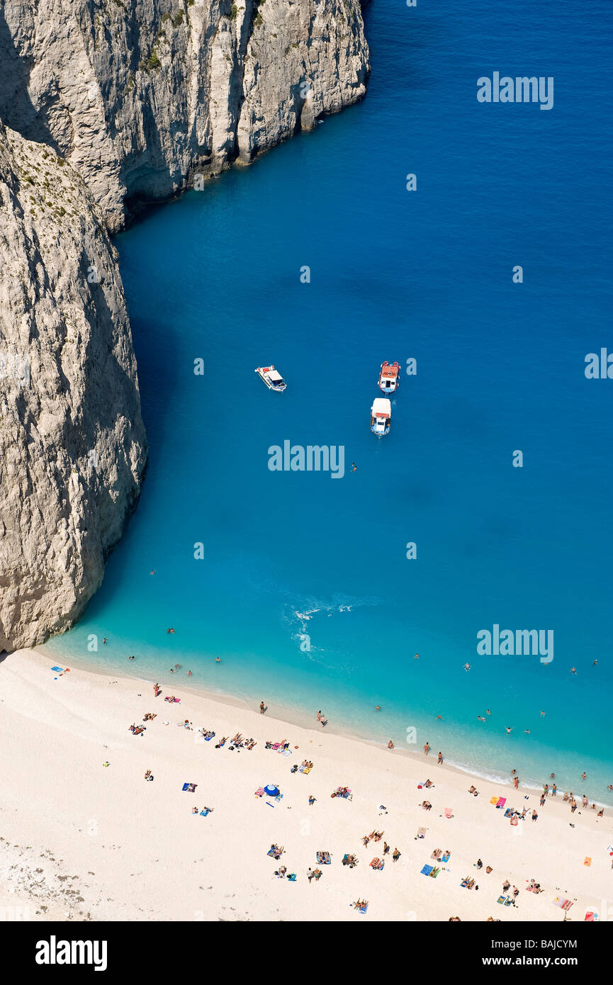 Griechenland, Ionische Inseln, Insel Zante (Zakynthos), der Westküste der Bucht Sinking (Navaghio) Stockfoto