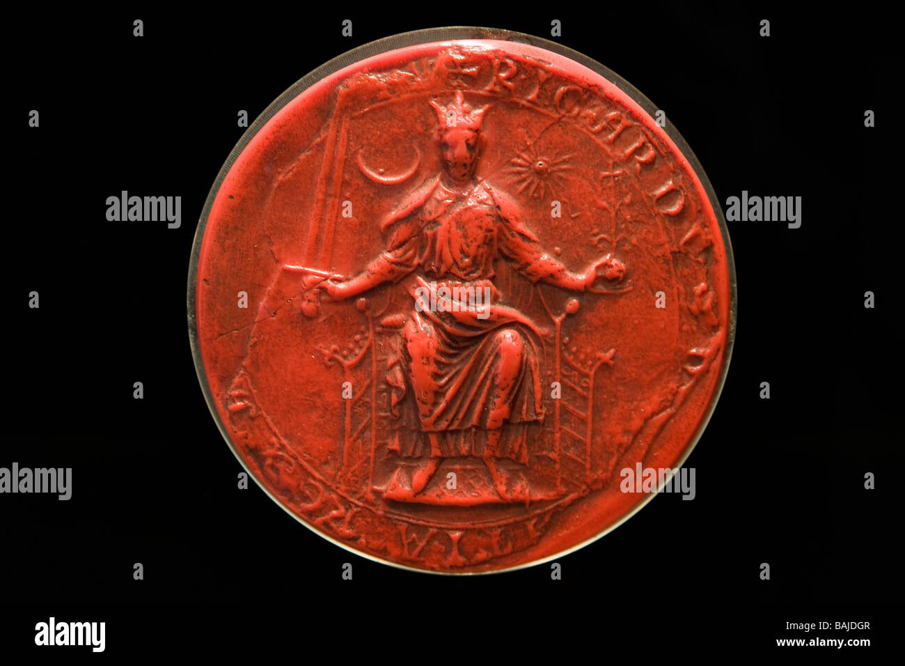 Frankreich, Paris, Hotel De La Monnaie (Mint), Museum, königliche Siegel von England mit König Richard Löwenherz Stockfoto