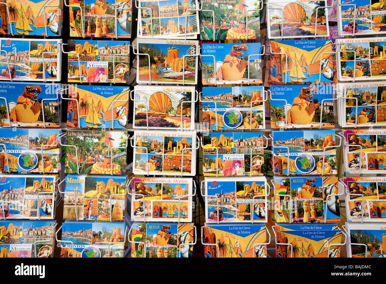 Frankreich, Alpes Maritimes, Menton, Fete du Citron (Zitronenfest) 2008, Thema der Inseln der Welt, Postkarte Stockfoto