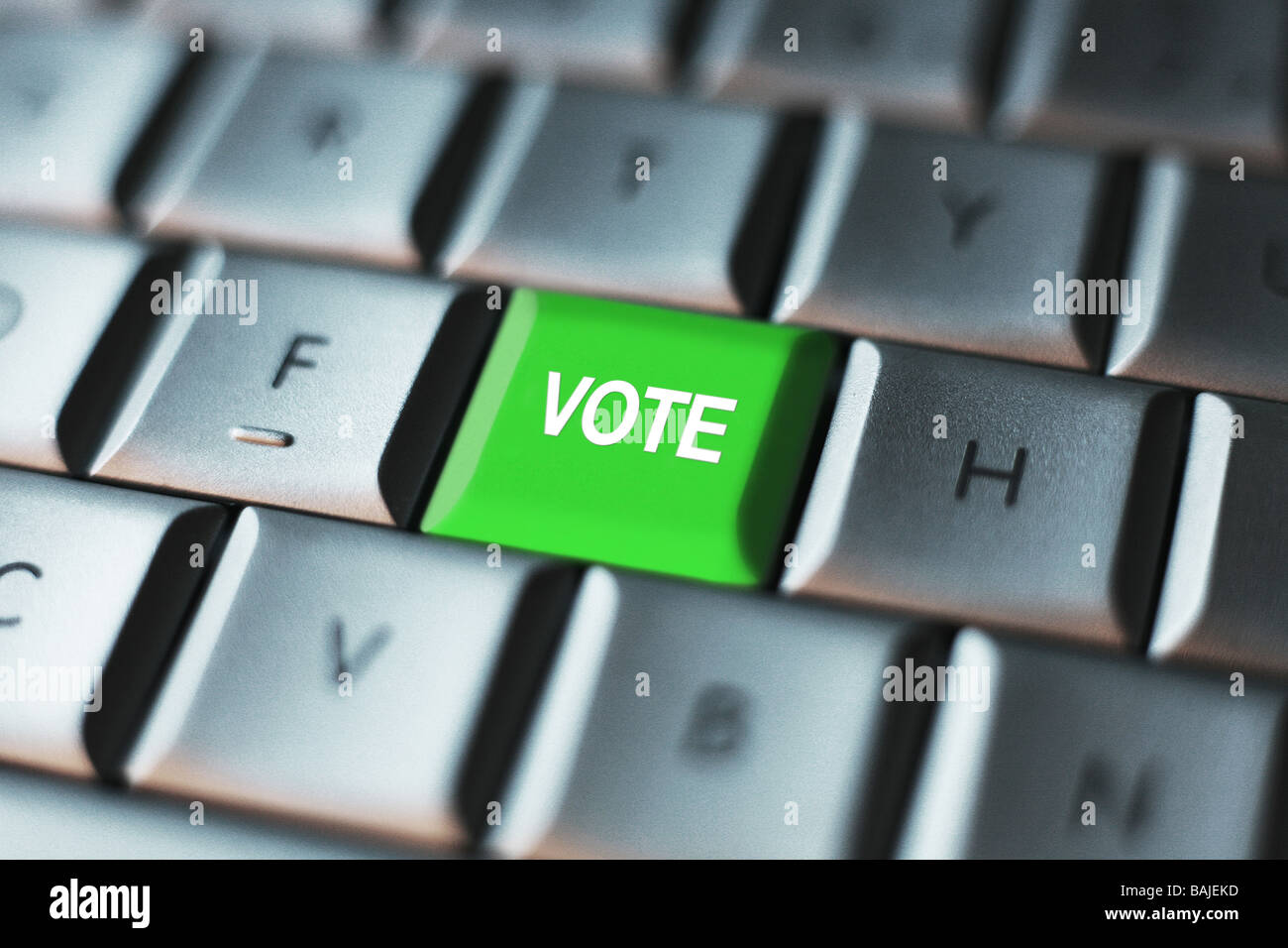 Vote Button auf einer Computertastatur Stockfoto