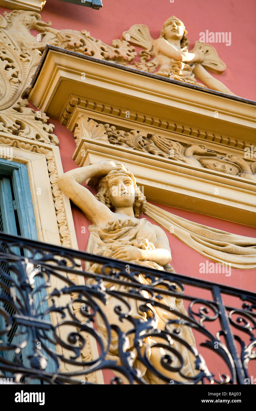 Frankreich, Alpes Maritimes, Nizza, Old Town, Quai Cassini, Fenster Stockfoto