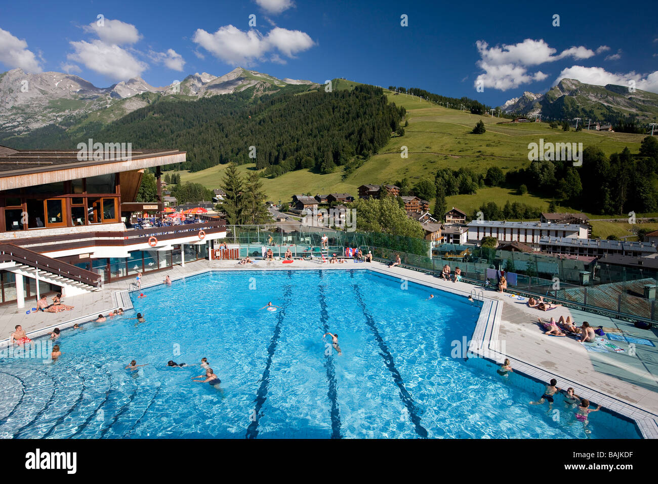 Frankreich, Haute Savoie, La Clusaz, Aravis Wasserpark Stockfoto