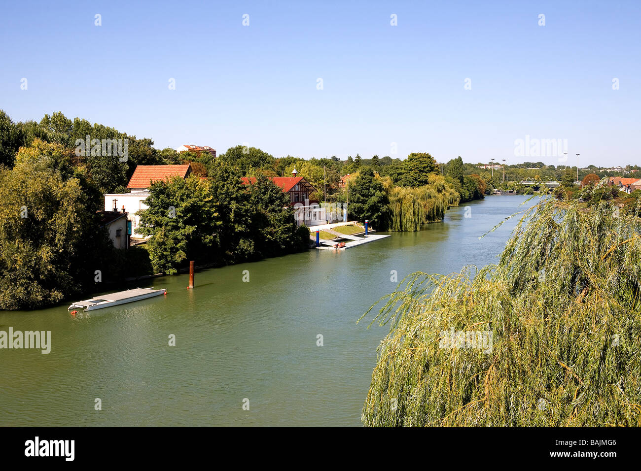 Frankreich, Val de Marne, die Ufer des Flusses Marne bei Joinville le Pont Stockfoto