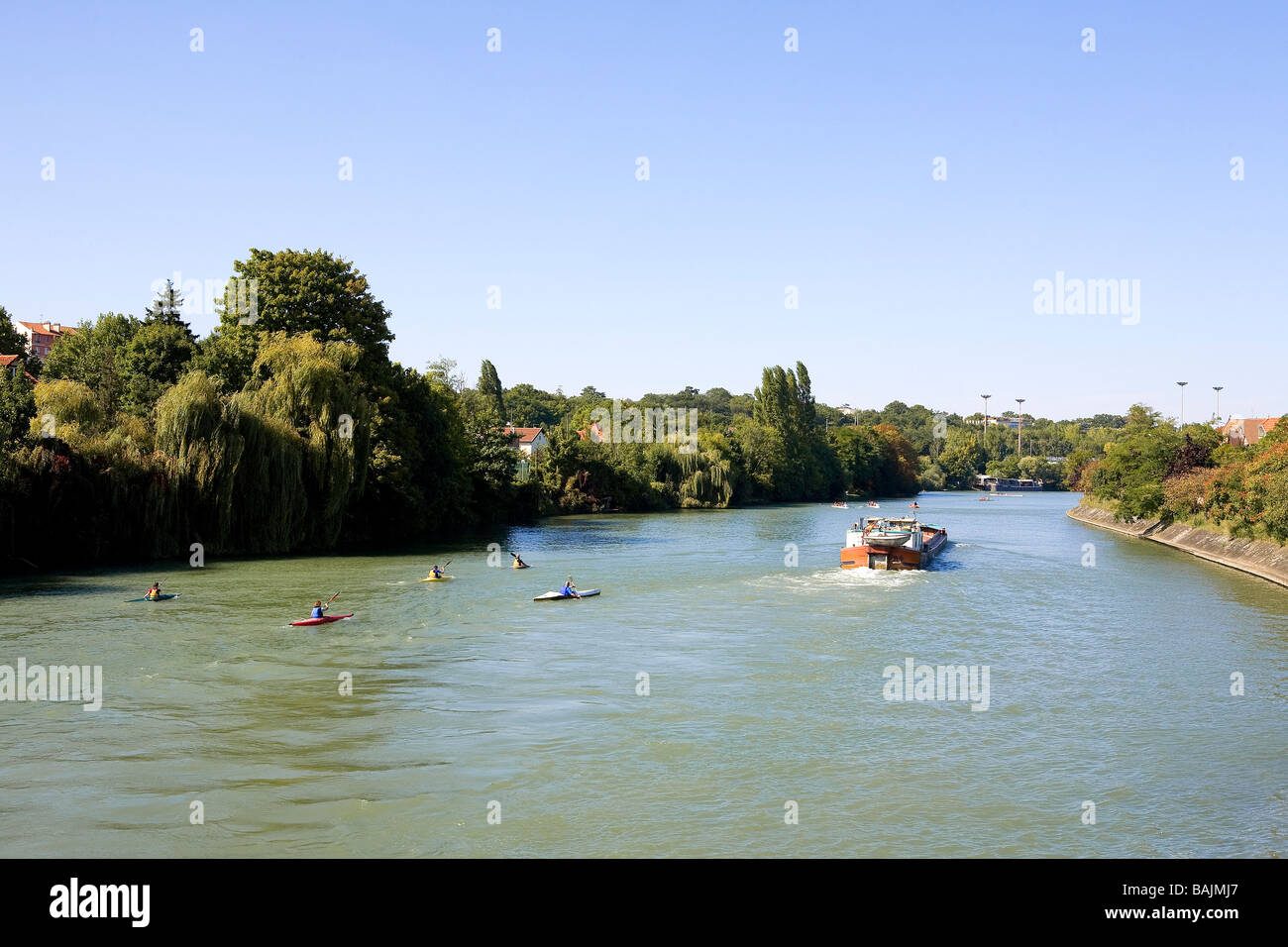 Frankreich, Val de Marne, Ufer des Flusses Marne bei Joinville le Pont Stockfoto