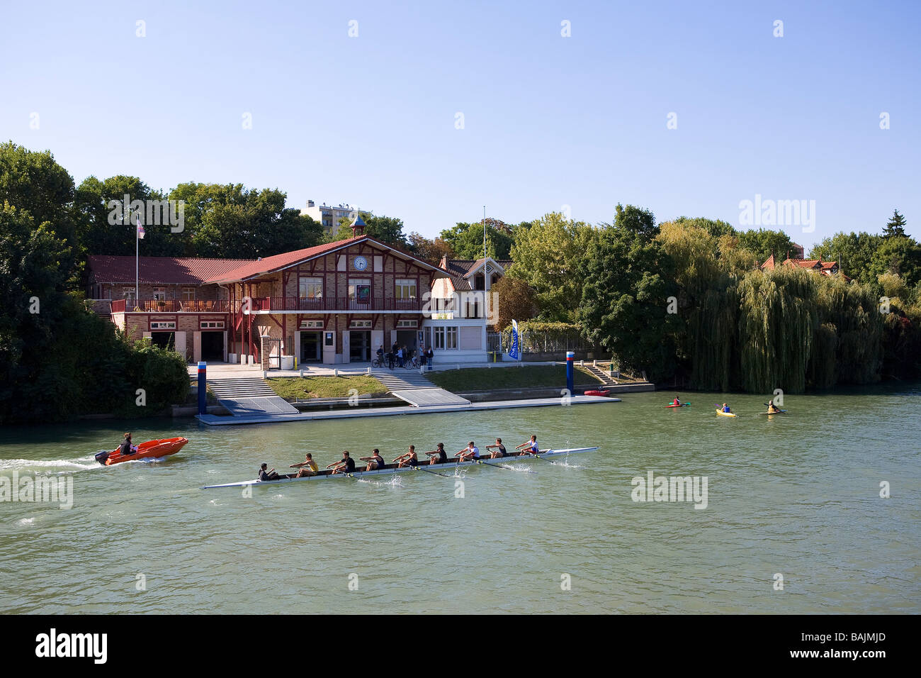 Frankreich, Val de Marne, Ufer des Flusses Marne bei Joinville le Pont Stockfoto