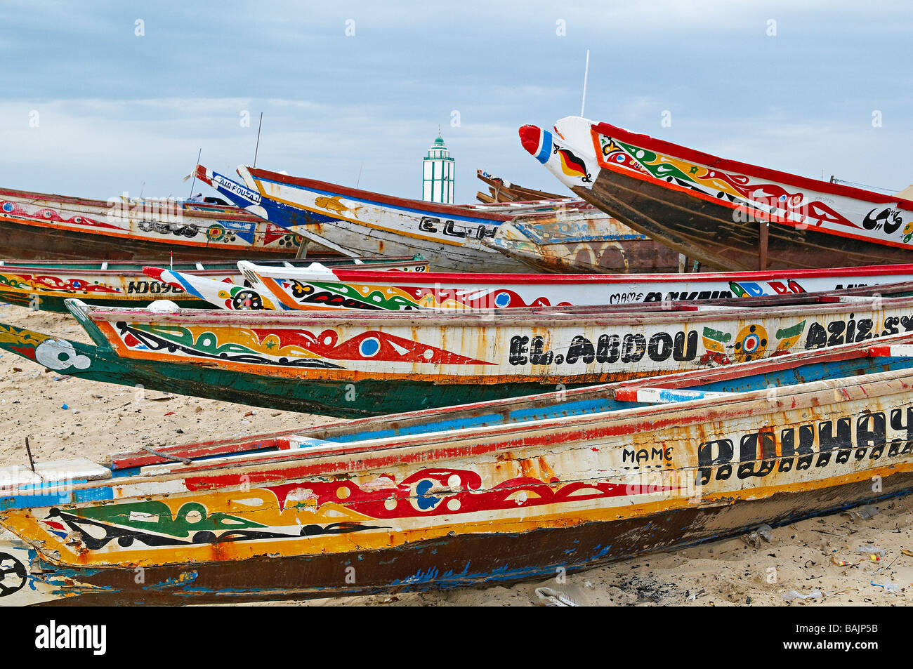 Senegal, Thies Region der Petite Cote, Mbour Fischerhafen Stockfoto