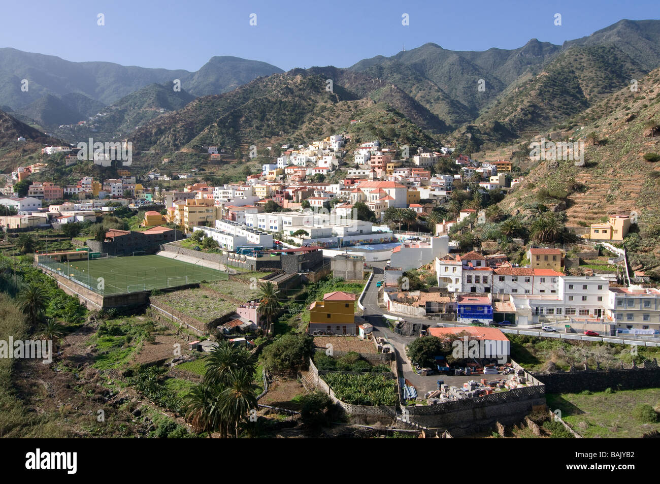 Die Stadt von Vallehermoso La Gomera Kanarische Inseln Spanien Stockfoto