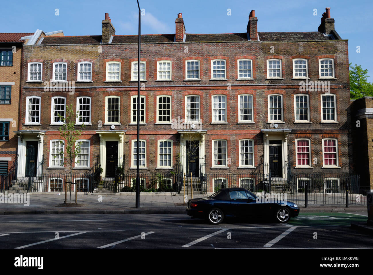 18C georgischen Terrasse in Mile End Road Stepney London Stockfoto