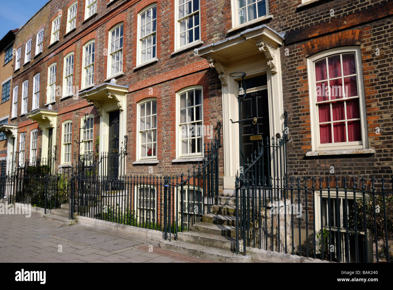 18C georgischen Terrasse in Mile End Road Stepney London Stockfoto