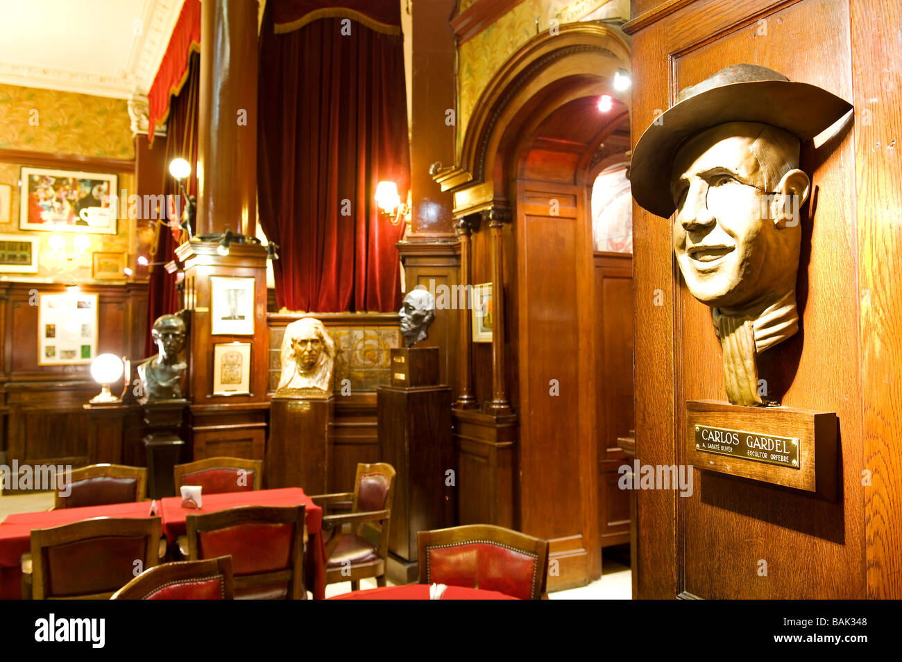 Argentinien, Buenos Aires, Tortini Cafe, Carlos Gardel Stockfoto