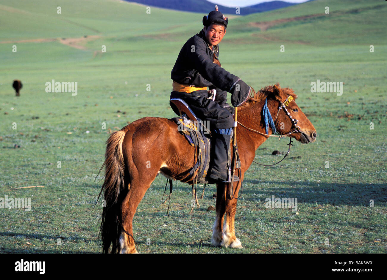 Mongolei, Provinz Arkhangai, nomadischen Stockfoto