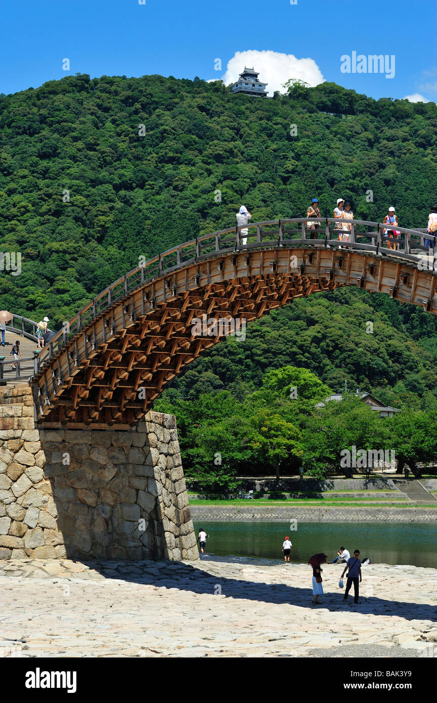 Kintai-Brücke, Iwakuni, Präfektur Yamaguchi, Chugoku, Honshu, japan Stockfoto