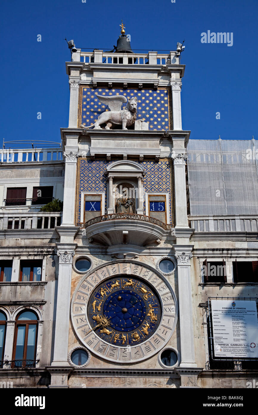 Torre del Orologio St Mark s Square Venedig Italien Uhr Stockfoto