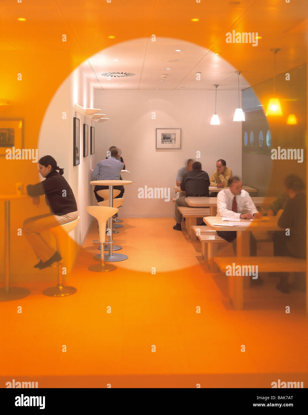 Morgan Stanley Dean Whitter Hochformat Orange ausbrechen Bereich Stockfoto