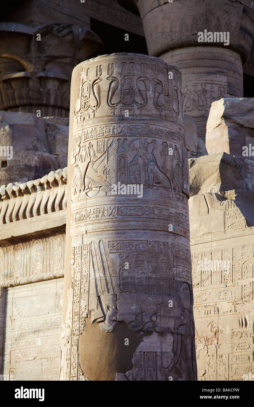 Kom Ombo Tempel am Ufer des Flusses Nil, Ägypten Stockfoto