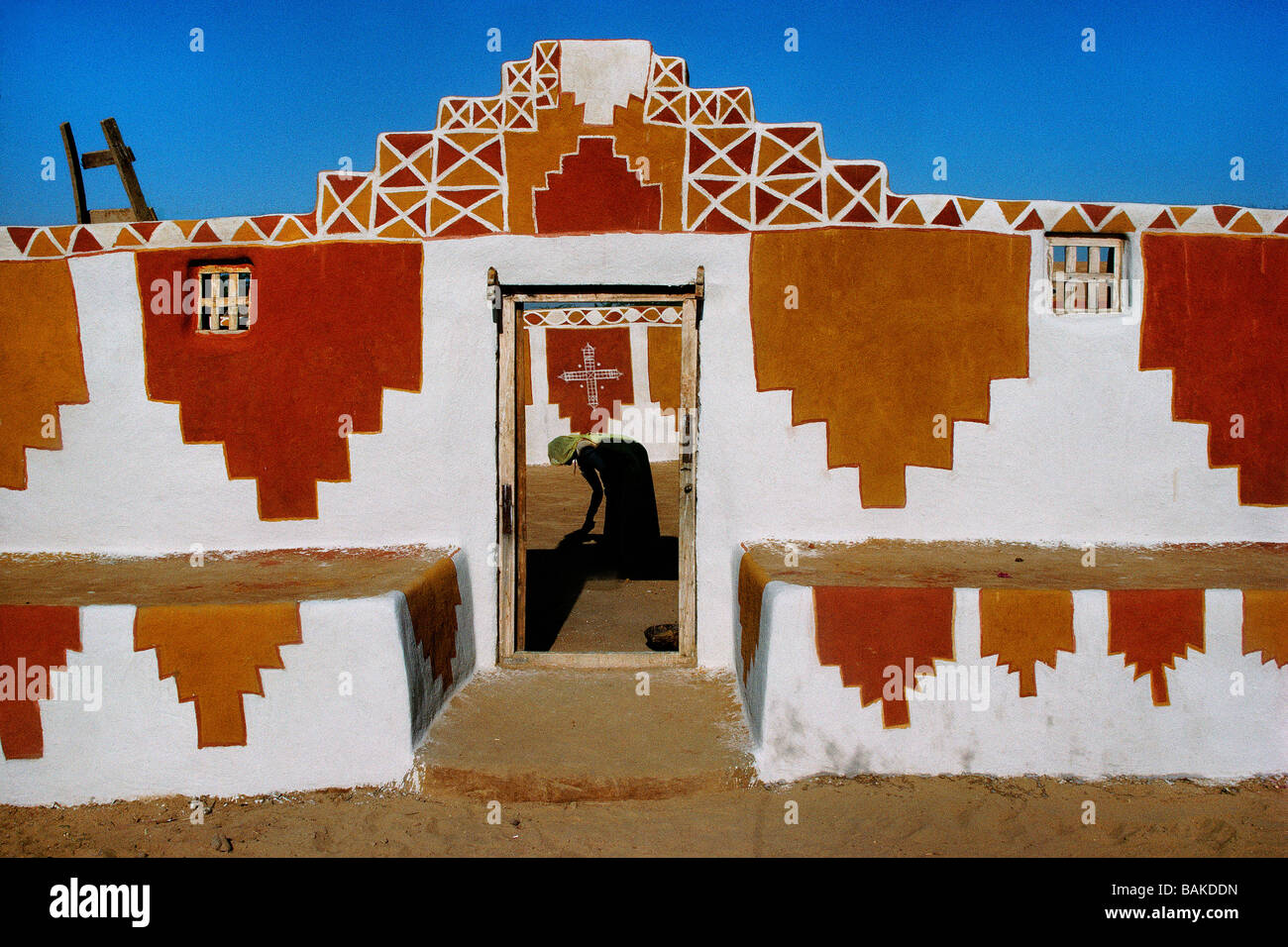 Indien, Bundesstaat Rajasthan, Thar-Wüste, Khuri Dorf, traditionelles Haus Stockfoto