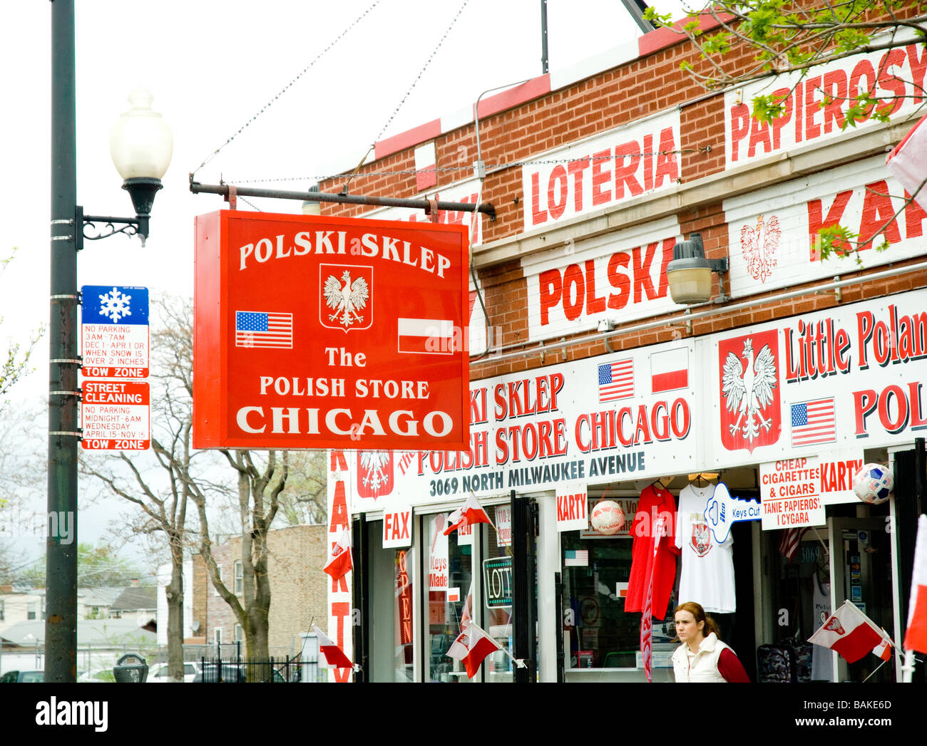 Speichern Sie in polnischen Nachbarschaft von Chicago Illinois, das im polnischen Güter spezialisiert Stockfoto