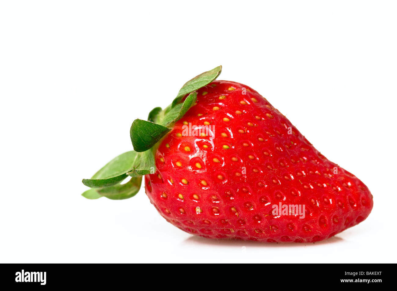 Saftige reife Erdbeeren auf weißem Hintergrund Stockfoto