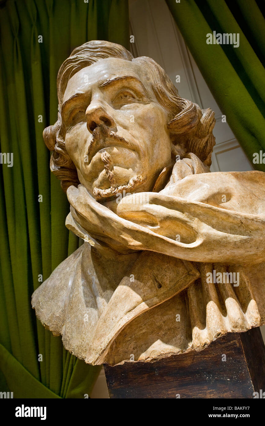 Frankreich, Paris, Musée Delacroix, Eugene Delacroix-Büste von Aimé Jules Dalou Stockfoto