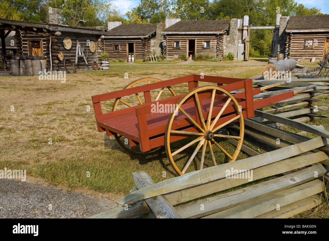Ausstellung im Fort Boonesborough State Park in der Nähe von Richmond, Kentucky Stockfoto